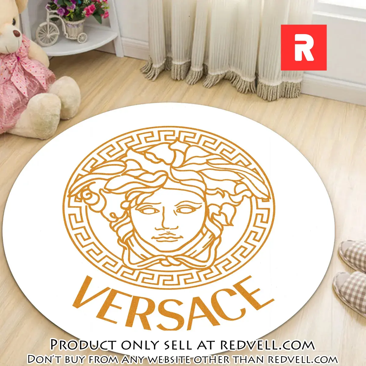 Versace medusa white luxury brand round rug carpet home decor rv4517816